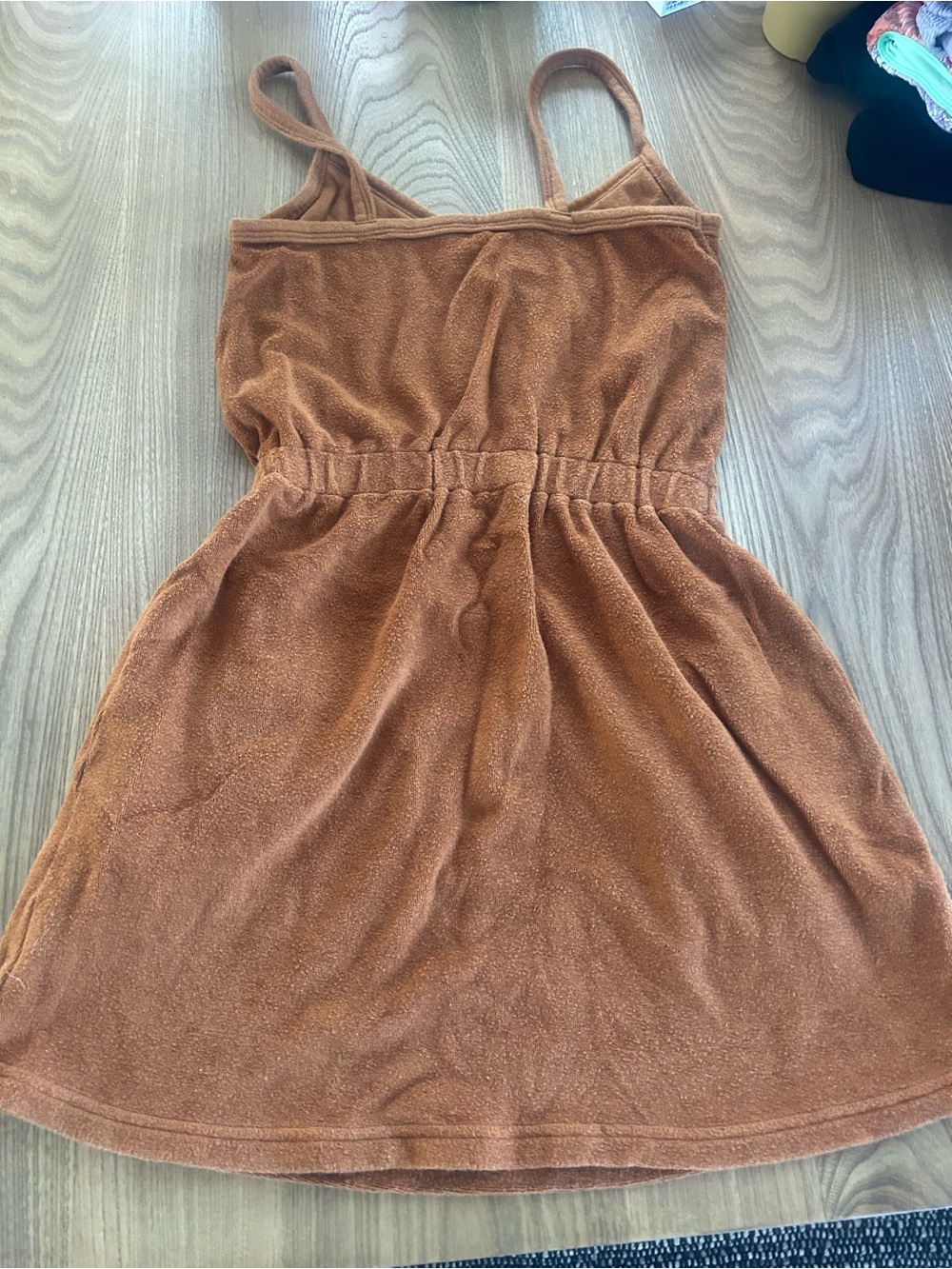 Aerie Offline Rust Terry Cloth Spaghetti Strap Dress - Picture 2 of 5